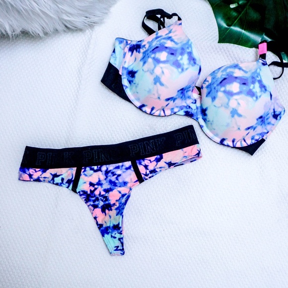 victoria's secret pink matching bra and panties
